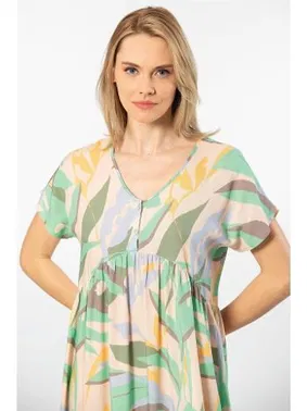 Türen Dokuma Kloş Elbise Türen 3602/Yeşil - Alternatif Görünüm