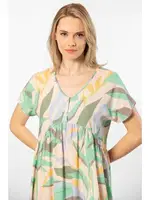 Dokuma Kloş Elbise Türen 3602/Yeşil Yeşil detay görünüm