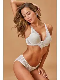 Nurteks Dolgulu Destekli Ekru Sütyen Külot Takım Nurteks 4425