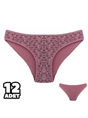Dondeza Çiçek Desenli Kadın Bikini Külot 12'li Dondeza 101-135