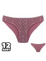 Çiçek Desenli Kadın Bikini Külot 12'li Dondeza 101-135 Gül Kurusu