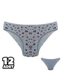Dondeza Desenli Kadın Bikini Külot 12'li Dondeza 101-138