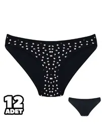 Dondeza Gece Desenli Kadın Bikini Külot 12'li Dondeza 101-144