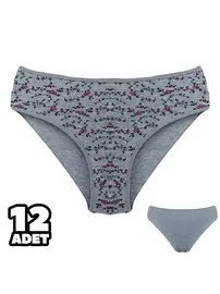 Dondeza Desenli Bayan Gri Slip Külot 12'li Dondeza 201-156