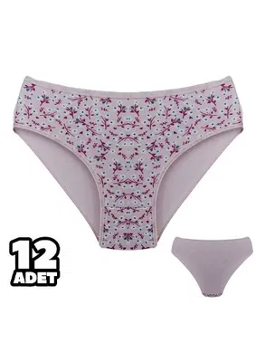 Dondeza Pudra Desenli Kadın Slip Külot 12'li Dondeza 201-162