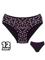 12Lİ Desenli Kadın Külot Dondeza 201-169 Mor