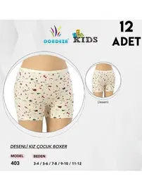 Dondeza Desenli Kız Çocuk Boxer 12'li Dondeza 403