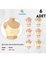 İp Askılı Pedli Kız Çocuk Büstiyer 6'lı Dondeza 419 Asorti