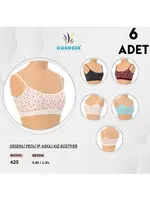 Pedli Desenli İp Askılı Kız Çocuk Bustiyer 6'lı Dondeza 425 Asorti