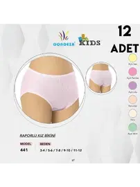 Dondeza Raporlu Kız Çocuk Bikini Külot 12'li Dondeza 441