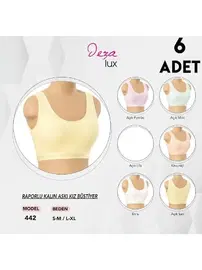 Dondeza 6'lı Raporlu Kalın Askılı Kız Çocuk Büstiyer Dondeza 442