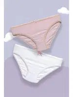 DoReMi 2li Pamuklu Kız Çocuk Külot 002-000863 Beyaz-Pembe
