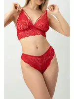DoReMi Balensiz Dantelli Bralet Takım 002-001505 Kırmızı