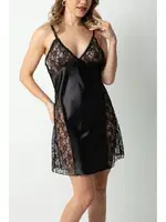 DoReMi Dantel Detaylı Mini Saten Fantezi Gecelik DoReMi 002-001281 Siyah farklı açı