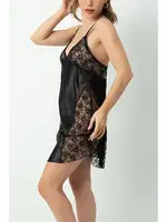 DoReMi Dantel Detaylı Mini Saten Fantezi Gecelik DoReMi 002-001281 Siyah görsel 6