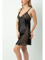 DoReMi Dantel Detaylı Mini Saten Fantezi Gecelik DoReMi 002-001281 Siyah görsel 7