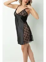 DoReMi Dantel Detaylı Mini Saten Fantezi Gecelik DoReMi 002-001281 Siyah görsel 8