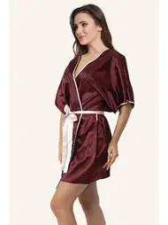 DOREMI DoReMi Saten Kuşaklı Biye Detaylı Sabahlık 002-001284