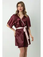 DoReMi Saten Kuşaklı Biye Detaylı Sabahlık 002-001284 farklı açı