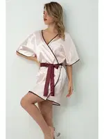 DoReMi Saten Kuşaklı Biye Detaylı Sabahlık 002-001284 Pudra görsel 7