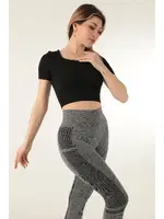 DoReMi Seamless Kısa Kollu Crop Miorre 002-000153 Siyah detay görünüm