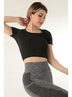 DoReMi Seamless Kısa Kollu Crop Miorre 002-000153 Siyah farklı açı