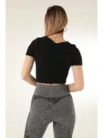 DoReMi Seamless Kısa Kollu Crop Miorre 002-000153 Siyah görsel 4