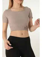 DoReMi Seamless Kısa Kollu Crop Miorre 002-000153 Vizon görsel 5