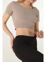 DoReMi Seamless Kısa Kollu Crop Miorre 002-000153 Vizon görsel 6