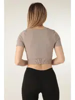 DoReMi Seamless Kısa Kollu Crop Miorre 002-000153 Vizon görsel 7