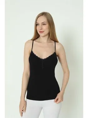 Arma Yıldız Düğmeli Atlet Siyah Likralı İp Askı Arma Yıldız 3365 - 2 ADET - Alternatif Görünüm