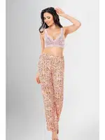 Düğmeli Gömlek Desenli 3lü Pijama Takımı Ahu Loriva 1950 Turuncu detay görünüm