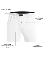 Düğmeli Havlu Bel Beyaz Boxer Beyaz Arma Yıldız 1140 Beyaz farklı açı