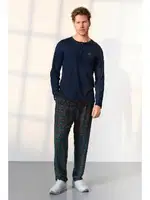 Ekose Desenli Erkek Pijama Takımı Doreanse 25K4533 Lacivert