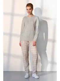 Doreanse Ekoseli Uzun Kollu Kadın Pijama Takımı Doreanse 25K4043