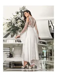 İmaj Ekru 2li Saten Gecelik Takımı Transparan Dantelli İmaj 3204