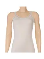 Ekru 3'lü Paket Likralı Askıları Dantelli Kadın Atlet Yıldız 2282 Ekru