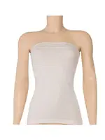 Ekru 3'lü Paket Likralı Straplez Kadın Atlet Yıldız 2182 Ekru