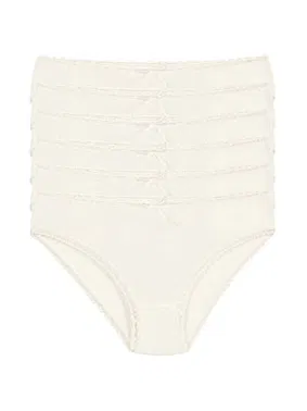 Yıldız Çamaşır Ekru 6'lı Paket Bambu Kadın Dantelli Bikini Külot Yıldız 3882