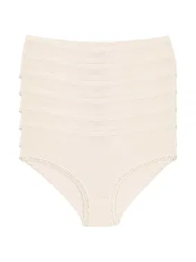 Yıldız Çamaşır Ekru 6'lı Paket Likralı Dantelli Bato Kadın Külot Yıldız 3752