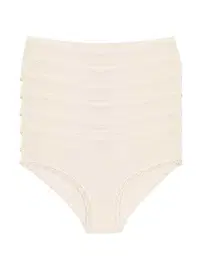 Yıldız Çamaşır Ekru 6'lı Paket Likralı Dantelli Bato Kadın Külot Yıldız 3752