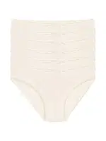 Ekru 6'lı Paket Modal Dantelli Kadın Bikini Külot Yıldız 3902 Ekru