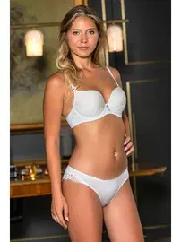 Gallipoli Ekru Balenli Kaplı Sütyen Slip Külot Takım Gallipoli MGP31361