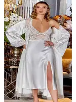 Ekru Çeyizlik Dantelli Saten 6 lı Set Jeremi 315 Ekru detay görünüm