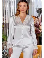 Ekru Çeyizlik Dantelli Saten 6 lı Set Jeremi 315 Ekru farklı açı