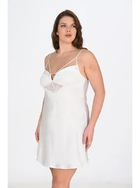 Ahu Lingerie Ekru İpli Büyük Beden Gecelik Ahu Primoda 2100 - Alternatif Görünüm