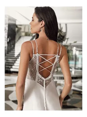 İmaj Ekru Saten Fantazi 2'li Gecelik Takımı Transparan Dantel Detaylı İmaj 3202 - Alternatif Görünüm