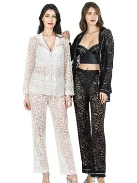 Ahu Lingerie Ekru Üçlü Büstiyerli Saten Sabahlık Gecelik Pijama Takımı Ahu 7637 - Alternatif Görünüm