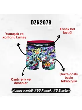 Darkzone Emoji Desenli Boxer (Dijital Baskılı) Darkzone DZN2078 - Alternatif Görünüm