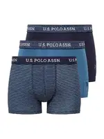 U.S. Polo Assn. Erkek 3Lü Pamuklu Boxer 80515 Mavi